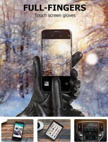 img 1 attached to Vislivin Full-Hand Womens Touch Screen Gloves Genuine Leather Gloves Warm Winter Texting Driving Glove