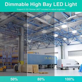 img 1 attached to UL DLC Approved 150W 0-10V Dimmable LED High Bay Light With 21750LM And 5000K Daylight For Workshop, Warehouse, And Airport - Replaces 650W HID/HPS