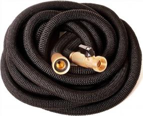 img 4 attached to New 2022 Heavy Duty 25 FT Black Expandable Garden Water Hose - Triple Latex, Solid Brass Fittings & Connectors For All Watering Needs!