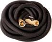 new 2022 heavy duty 25 ft black expandable garden water hose - triple latex, solid brass fittings & connectors for all watering needs! logo