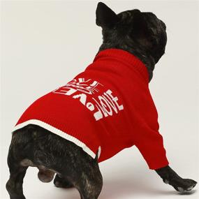 img 2 attached to Stay Warm in Style: Fitwarm Dog Sweater Love Puppy Clothes for Fashionable Canines