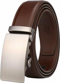 img 4 attached to Lavemi Men'S Real Leather Ratchet Dress Belt, Cut To Exact Fit With Elegant Gift Box - SEO Optimized