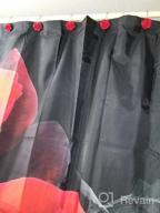 img 1 attached to Experience The Elegance Of LIVILAN'S Red Rose Shower Curtain Set With 12 Hooks - Waterproof And Perfect For Valentine'S Day! review by Blake Giordano