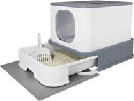 rizzari foldable cat litter box: large top entry anti-splashing design with lid, handy scoop & easy cleaning logo