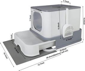 img 3 attached to RIZZARI Foldable Cat Litter Box: Large Top Entry Anti-Splashing Design with Lid, Handy Scoop & Easy Cleaning