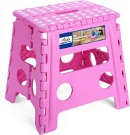 premium heavy duty foldable step stool - 13 inch height for kids and adults, ideal for kitchen, garden, bathroom, and more (pink) логотип