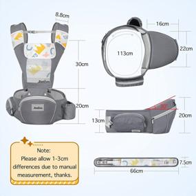 img 3 attached to Zooawa Baby Carrier Newborn To Toddler, 7 In 1 Baby Hip Seat Carrier Front Back Carrier With Lumbar Support+Waist Stool+Pocket, Soft Breathable Infant Holder Carrier For 0-36 Months 22-40Lbs, Gray
