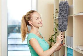 img 1 attached to Ultimate Flex-and-Stay Microfiber Feather Duster with Hand-Grip // Fits All Extension Poles // Best Quality for Efficient Cleaning (Pole Sold Separately)