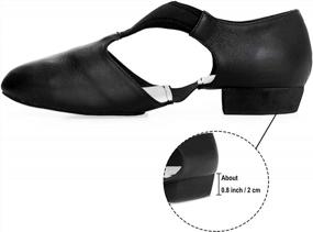 img 2 attached to DANCEYOU Grecian Split Sole Leather T-Strap Contemporary Shoes For Jazz Dance Teaching And Performance