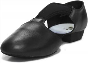 img 4 attached to DANCEYOU Grecian Split Sole Leather T-Strap Contemporary Shoes For Jazz Dance Teaching And Performance