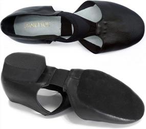 img 3 attached to DANCEYOU Grecian Split Sole Leather T-Strap Contemporary Shoes For Jazz Dance Teaching And Performance