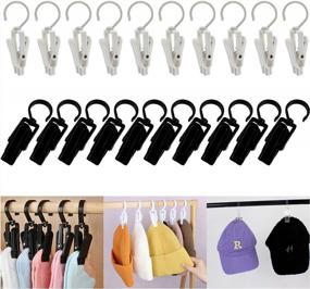 img 4 attached to Organize Your Laundry With VinBee'S Super Strong Swivel Hanging Hooks - 20 PCS (Black & White)