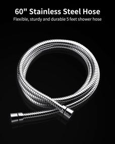 img 1 attached to High Pressure Chrome Shower Head With 5 Adjustable Settings By Ezelia