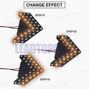 img 2 attached to LEADTOPS Yellow 33 SMD LED Arrow Panel Lights For Car Rear View Mirror Turn Signal, Mini Marker Clearance Sequential Light Bulbs - Pack Of 2