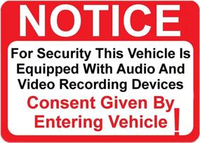 img 3 attached to 10 Pack Vehicle Audio & Video Recording Consent Decal Sticker - 2½ X 3½" 4 Mil Vinyl Outdoor UV Protected Waterproof