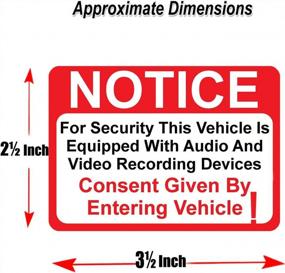 img 2 attached to 10 Pack Vehicle Audio & Video Recording Consent Decal Sticker - 2½ X 3½" 4 Mil Vinyl Outdoor UV Protected Waterproof