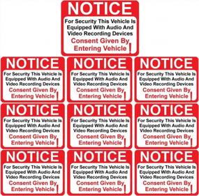 img 1 attached to 10 Pack Vehicle Audio & Video Recording Consent Decal Sticker - 2½ X 3½" 4 Mil Vinyl Outdoor UV Protected Waterproof