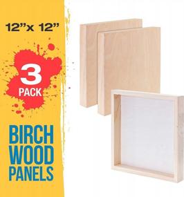 img 3 attached to 🎨 U.S. Art Supply 12x12 Birch Wood Paint Pouring Panels (Pack of 3) - Artist Depth Wall Canvases for Painting Mixed-Media Craft, Acrylic, Oil, Encaustic