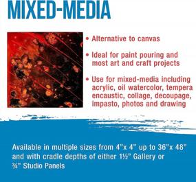 img 1 attached to 🎨 U.S. Art Supply 12x12 Birch Wood Paint Pouring Panels (Pack of 3) - Artist Depth Wall Canvases for Painting Mixed-Media Craft, Acrylic, Oil, Encaustic