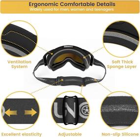 img 3 attached to 🏍️ Funomo Motorcycle Goggles Dirt Bike Glasses ATV Motocross Eyewear, 2 Lens Riding Glasses Scooter Anti-Scratch Anti-UV Anti-Fog Dust Proof Off Road Eyewear for Men Women Adult (Black)