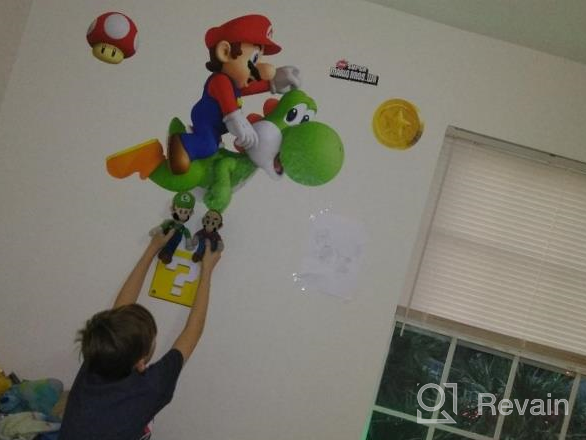 img 1 attached to Super Mario Bros. Yoshi And Mario Giant Wall Decals By RoomMates - Peel And Stick, 23" X 32 review by Jeffery Pricinoc