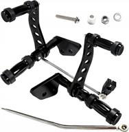 harley dyna super glide: black forward control foot peg kits compatible with 2000-2015 models logo