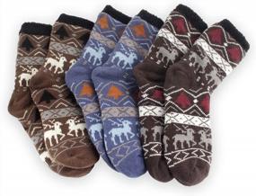img 3 attached to 3 Pairs Of BambooMN Men'S Double Layered, Soft And Warm Cabin Socks For Maximum Comfort