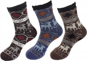 img 4 attached to 3 Pairs Of BambooMN Men'S Double Layered, Soft And Warm Cabin Socks For Maximum Comfort