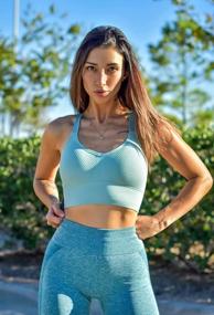 img 2 attached to Medium Support Wirefree Yoga Bra Activewear: ANGOOL Strappy Sports Bras For Women