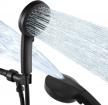 kes matte black high pressure handheld shower head, 7-function 60" stainless steel hose and brackets, dp730-bk logo