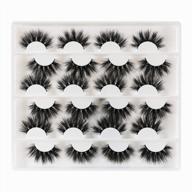 newcally false eyelashes 20mm dramatic faux mink lashes pack wispy long fake eyelashes thick volume fluffy strip eye lashes 12 pairs multipack logo