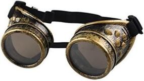 img 1 attached to Vintage Brass Steampunk Welding Gothic Goggles Glasses