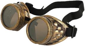 img 4 attached to Vintage Brass Steampunk Welding Gothic Goggles Glasses