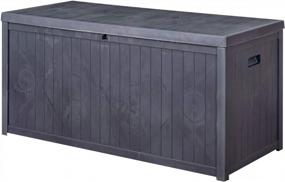 img 2 attached to Wonlink Plastic Deck Box - Waterproof 120 Gallon Outdoor Patio Garden Furniture (Grey)