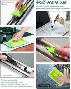 img 3 attached to 🧹 Handheld Door and Window Track Cleaning Brush for Effective Gutter and Desktop Cleaning, Ideal for Glass, Cove Edge Gaps, Sliding Doors, Tile Lines, Car Vents, Air Conditioners, Keyboards, and More