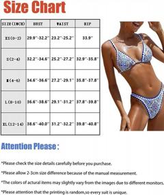 img 1 attached to Women'S Sexy Thong Micro Bikini Ditsy Floral Two Piece Swimsuit Color Block Bandeau Top