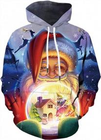 img 4 attached to Men'S Funny Christmas Hoodie Holiday Xmas Pullover Sweatshirt