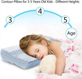 img 1 attached to Memory Foam Toddler Contour Pillow For 2-5 Year Old Kids With Neck Support And Washable Pillowcase - Ideal For Back, Side, And Stomach Sleepers