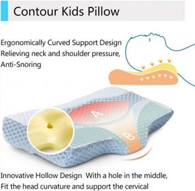 img 3 attached to Memory Foam Toddler Contour Pillow For 2-5 Year Old Kids With Neck Support And Washable Pillowcase - Ideal For Back, Side, And Stomach Sleepers