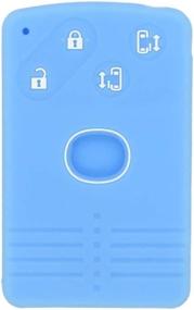 img 3 attached to 🔵 SEGADEN Light Blue Silicone Cover Protector Case Holder Skin Jacket Compatible with MAZDA 4 Button Smart Card Remote Key Fob CV4534