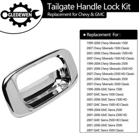 img 3 attached to 🔑 Chrome Silver Tailgate Handle & Bezel Lock Kit, Exterior Rear - Compatible with 1999-2007 Chevy Silverado, GMC Sierra 1500 2500 3500 - Replaces# 15997911, 15228539, 15228541, 15228540