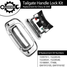 img 2 attached to 🔑 Chrome Silver Tailgate Handle & Bezel Lock Kit, Exterior Rear - Compatible with 1999-2007 Chevy Silverado, GMC Sierra 1500 2500 3500 - Replaces# 15997911, 15228539, 15228541, 15228540