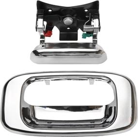 img 4 attached to 🔑 Chrome Silver Tailgate Handle & Bezel Lock Kit, Exterior Rear - Compatible with 1999-2007 Chevy Silverado, GMC Sierra 1500 2500 3500 - Replaces# 15997911, 15228539, 15228541, 15228540