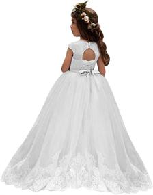 img 3 attached to 👰 Wedding Pageant Dresses for Girls - Floral Print Gowns in Girls' Clothing