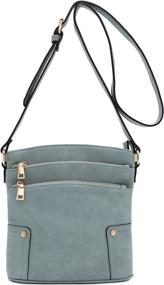 img 3 attached to Triple Pocket Medium Crossbody Black Women's Handbags & Wallets via Crossbody Bags