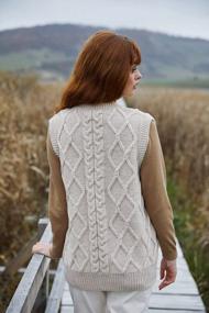 img 2 attached to Oversized Cable Knit Wool Sleeveless Cardigan Sweater For Women - SAOL V-Neck Vest Top