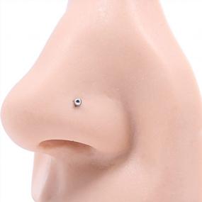 img 1 attached to Set Of 6 Nose Piercing Jewelry With Surgical Steel/Titanium Studs For Women In 18G, 20G, And 22G Sizes