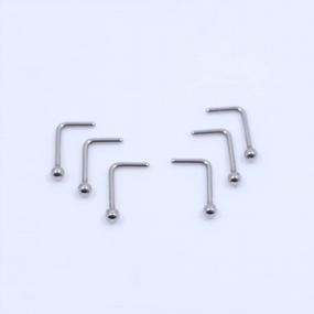 img 2 attached to Set Of 6 Nose Piercing Jewelry With Surgical Steel/Titanium Studs For Women In 18G, 20G, And 22G Sizes
