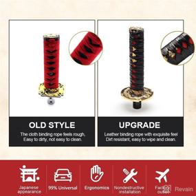 img 2 attached to GSTP Katana Shift Knob Samurai Sword Gear 🗡️ Shifter: Universal Automatic Car Accessory (4 Adapters, 15cm Black&amp;Red)