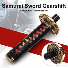 img 1 attached to GSTP Katana Shift Knob Samurai Sword Gear 🗡️ Shifter: Universal Automatic Car Accessory (4 Adapters, 15cm Black&amp;Red)